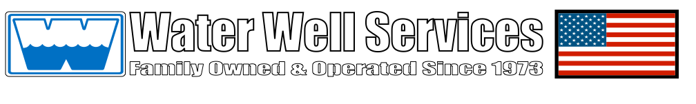 Water Well Services, Inc. Logo Long with American flag.